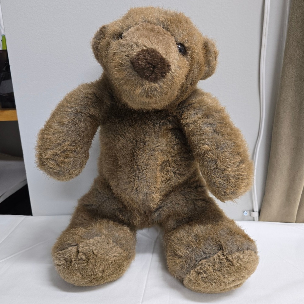 Vintage 1984 Animal Toy Teddy Bear Brown‎ Plush Soft Stuffed Animal Kids